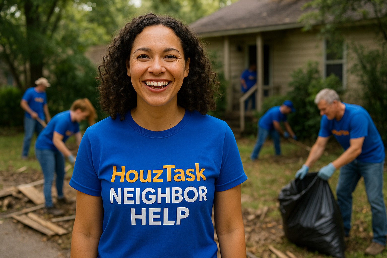 Neighbors helping each other with home projects